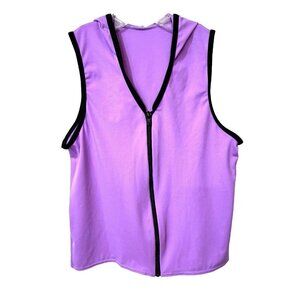 WEISSMAN Unisex Lavender Hooded Dance Vest Size LC‎ Zipper Hip Hop Costume NEW